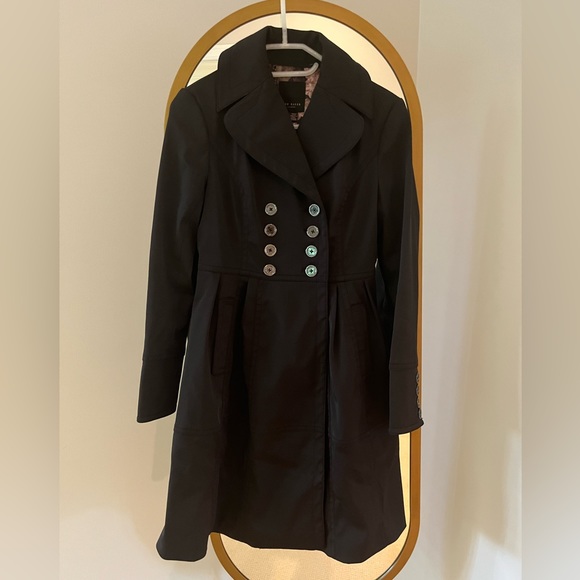 Ted Baker black trench coat size 1 - Picture 4 of 10